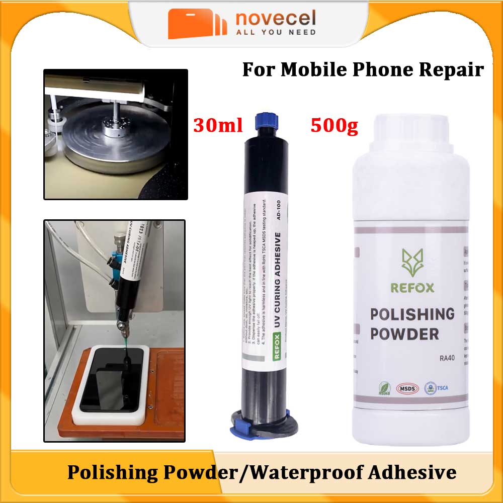 Lcd Screen Adhesive - Refox Polishing Powder+Waterproof Adhesive for iPhone