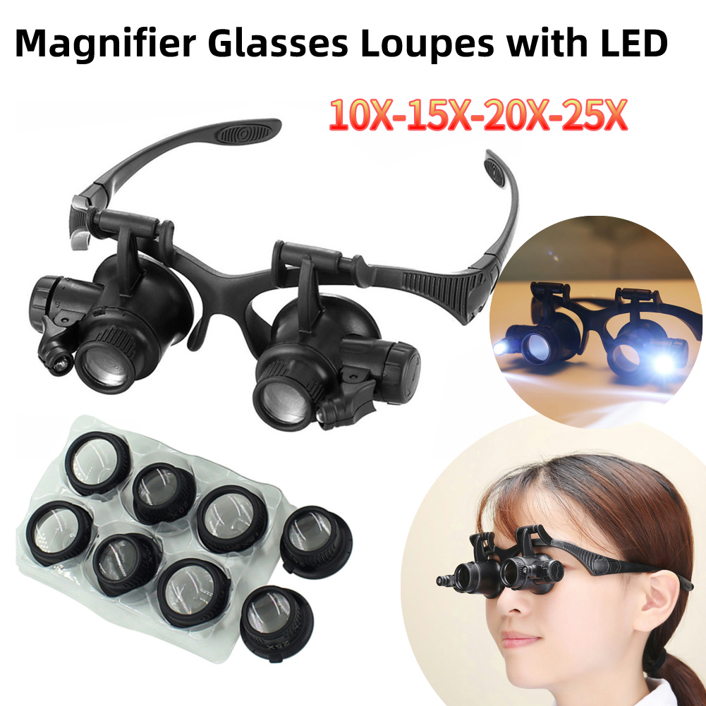 10X/15X/20X/25X LED Magnifier  – Electronics Repair Glasses Bewertung und Preis
