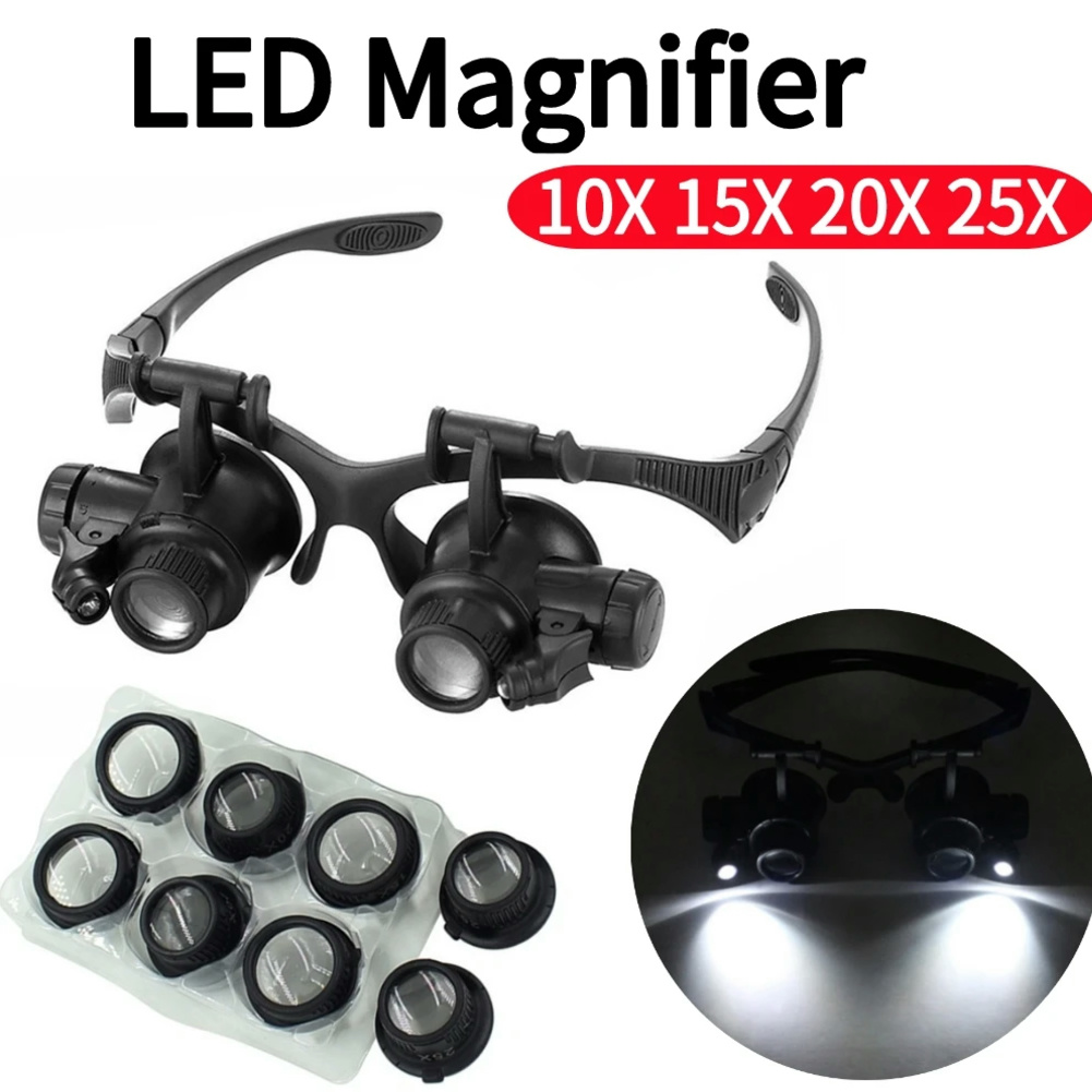 10X/15X/20X/25X LED Magnifier  – Electronics Repair Glasses Bewertung und Preis