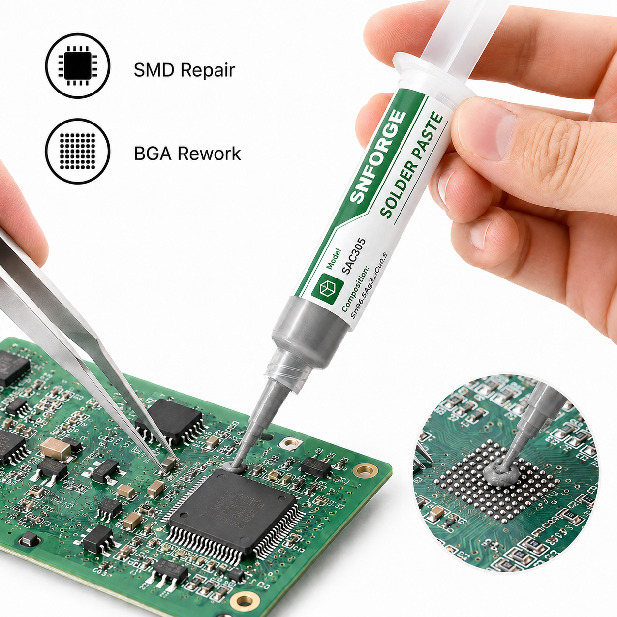 SAC305 Solder Paste Welding Ti – Electronics Repair Game Bewertung und Preis