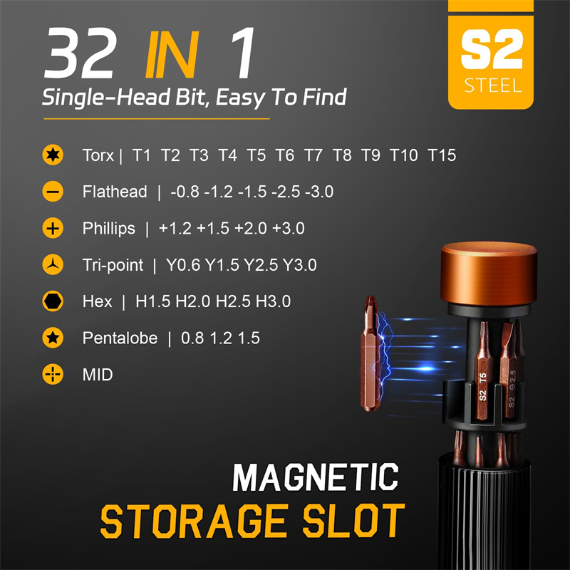 32 in 1 S2 Steel Magnetic Scre – Electronics Repair Game Bewertung und Preis